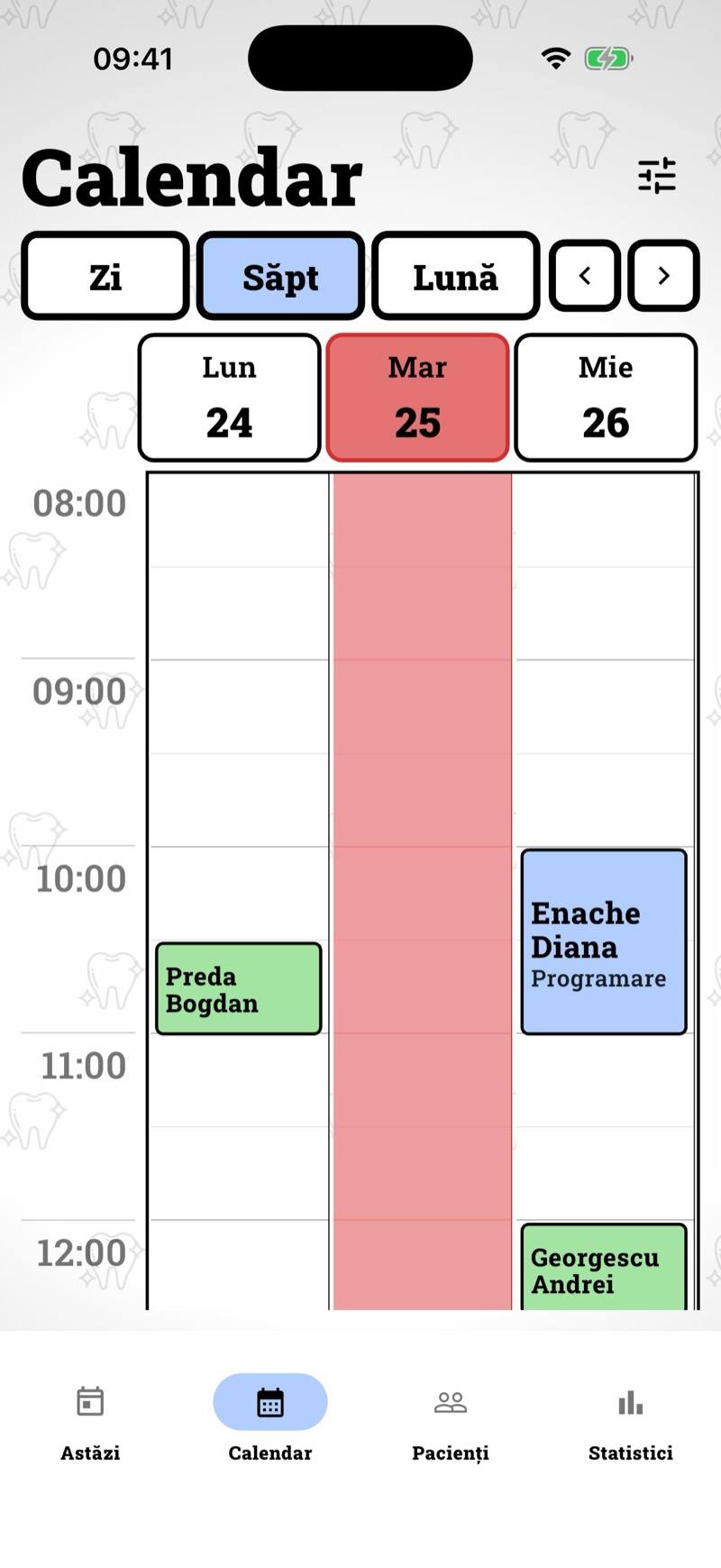 Interval de timp liber marcat în calendar